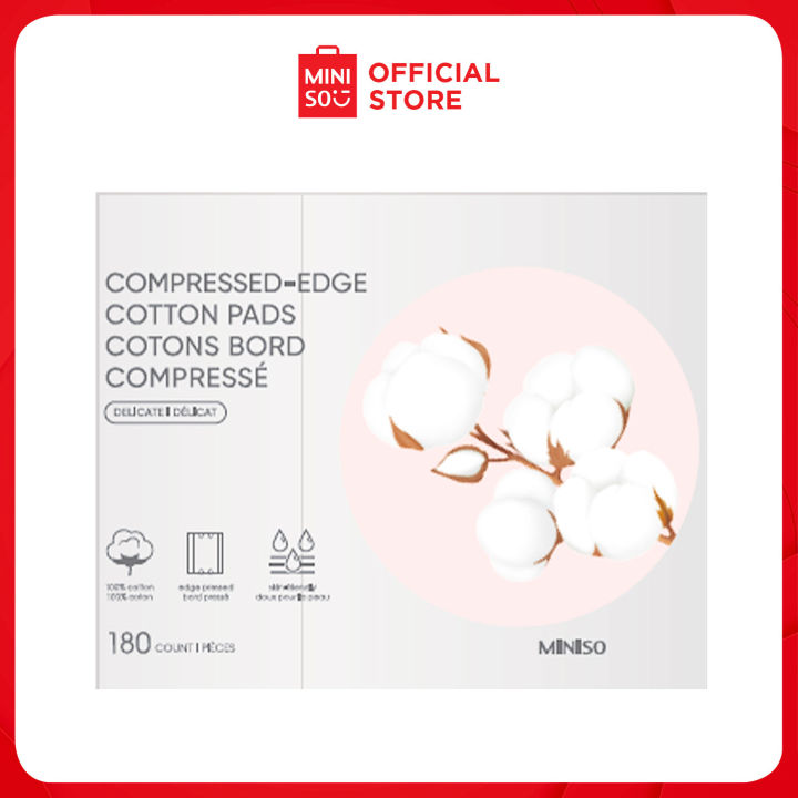 MINISO CompressedEdge Cotton Pads (180 Count) Lazada PH
