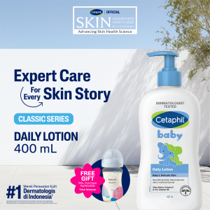 Cetaphil Baby Daily Lotion 400ml dengan Sweet Almond Pelembab & Perawatan Kulit Bayi