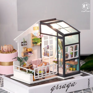 ⛅ Funtory ⛅ พร้อมส่ง EN.ver บ้านตุ๊กตา DIY Balcony Daydreaming ของเล่น ของขวัญ ของแต่งบ้าน Robotime DGM05