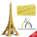 Piececool 3D Metal Puzzles Golden Eiffel Tower Model Building Blocks Sets DIY Assembly Model Kits Gift for Kids. 