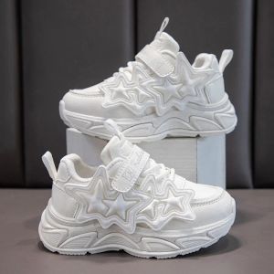 Casual shoes for girls featuring a classic fashion design with star embellishments suitable for sports and everyday wear. Breathable canvas material PU upper and non-slip rubber sole for comfort.