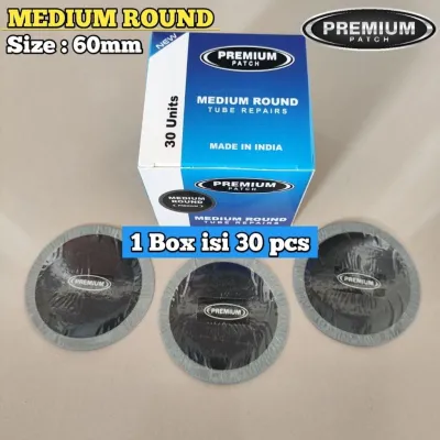 Medium Round 60mm PREMIUM 1 Box isi 30pcs - Karet tambal ban dalam - BESTPATCH PREMIUM