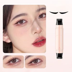 Dorisna Rotate Eyeliner Stamp Integrated Black Brown Dual-Tip DIY Eyeliner Wing Stencil Waterproof Smudge-proof Eyeliner