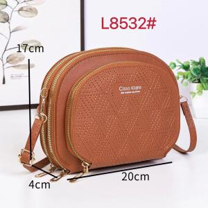 F&S BAG #8532 KOREAN STYLE FASHION PU LEATHER SLING SHOULDER BAG FOR WOMEN - CLASSIC CROSSBODY BAG WITH ADJUSTABLE STRAP.