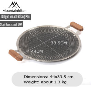 MOUNTAINHIKER Outdoor BBQ Grill Pan Cast Iron Non-Stick Smokeless Korean-Style Suitable for Camping