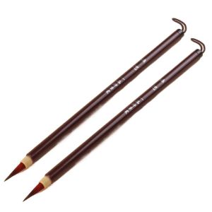 MKEB 2pcs ขนกระต่ายเทียม แปรงจีน 0.5ซม ขนนุ่ม ปากกาวาดภาพสำหรับภาษาจีน กาแฟ แบบดั้งเดิม ปากกาสายเบ็ด นักเรียน