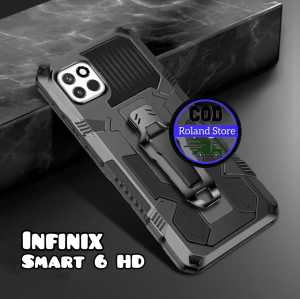 Casing Hp Untuk Infinix Smart 6 HD SoftCase Kickstand Armor Belt Clip Terbaru