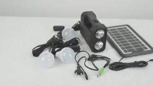 CQW GD-8017 Solar Lights System with 3 Hanging LED Bulbs Solar Panel