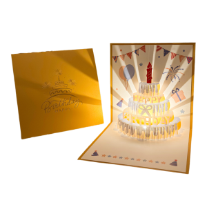 GIORGIONE Hollow Paper Carving Musical Birthday Greeting Cards Led Musical and Light Birthday Cake Postcards Birthday Surprise Creative 3D Popup Greeting Card Birthday Party Supplies
