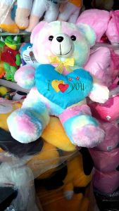 BONEKA BERUANG TEDDY BEAR LOVE RAINBOW DUDUK LUCU CUTE CANTIK MAINAN