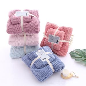 Set 2 Khăn Tắm Lông Cừu Xuất Hàn Cỡ Lớn Mềm Mịn Thấm Hút Nước
