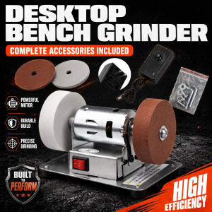 70mm Mini Bench Grinder 7 Speed 220V Electric Knife Sharpener with 2 Grinding Wheels for Home DIY Sharpening Polishing Deburring