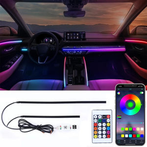 Nội thất ô tô Thanh đèn Acrylic đầy đủ màu RGB 5V 12V USB Xe ẩn Ứng dụng điều khiển từ xa