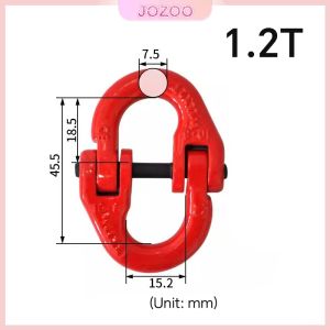 Jozoo 1.2T 2T Double Ring Butterfly Buckle Chain Sling Assembly Hammer Lock Chain Connector 1pc