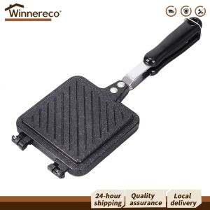 Aluminum Alloy Nonstick Sandwich Pan Double Sided Toast Maker Locking System
