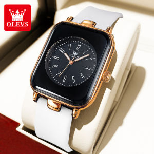OLEVS Jam Tangan Wanita Dewasa 2023 Import Original Asli Tali Silikon Korea Bisnis Bercahaya Kuarsa Anti Air Jam Tangan Cewek