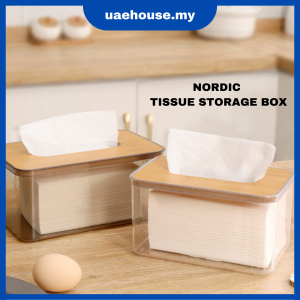 Simple Nordic Tissue Storage Box Home Living Room Transparent Tissue Container Kotak Tisu Ruang Tamu