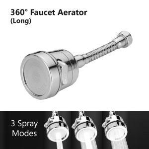 [SG Ready Stock] 3 Modes Movable Tap Kitchen Faucet Head 360° Rotatable Faucet Sprayer Head Replacement Anti -Splash Tap Booster Shower and Water Saving Faucet for KitchenThree Modes:PulseShower + PulseShower