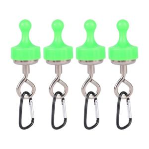 4pcs Heavy Type Magnetic Hook with Carabiner Clip Strong Magnetic Tent Hook for Camping Lights Tent Accessories