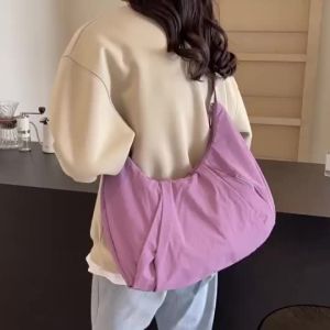 เกี๊ยวหวานจีบความจุมากกระเป๋ากระเป๋าสะพายบ่าผู้หญิงกระเป๋าสะพายพาดลำตัวแบบเรียบง่ายน้ำหนักเบา