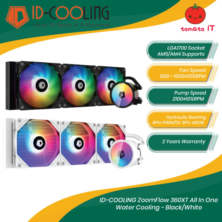 ID-COOLING ZoomFlow 360XT ARGB All In One Water Cooling - Black/White ...