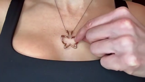 Fashion Rings Organizer Necklace Butterfly Shaped Rings Holder Necklace Stainless Steel Material Rings Keeper Necklaces