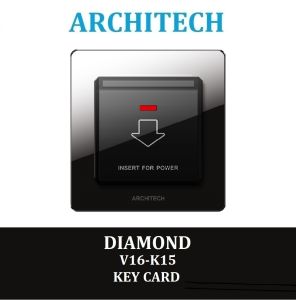 Architech Diamond V16-K15 BLACK Sakelar - Saklar kartu Hotel Black