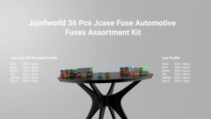 Joinfworld 36Pcs Jcase Fuse Assortment Kit Automotive Low Profile Shaped Micro Cartridge Fuses(20A 30A 40A 50A 60A 80A) for Ford Chevy/GM Nissan and Toyota Pickup Trucks Cars SUVs