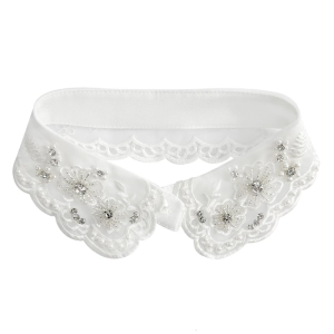 Detachable Artificial Pearls Embroidered Collar For Blouses Shirt Stylish And Lightweight Neckpiece for Women