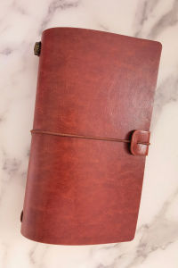 【SG】A6 Travel Notebook PU Leather Lined Journals Travelers Writing Notebooks with PVC Storage Bag Portable