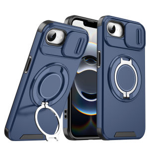 Luxury Armor Funda For iPhone 16e Case Slide Lens Protection Back Cover for iPhone 16 e iPhone16e 2025 Car Magnetic Holder Coque