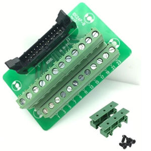 IDC24P IDC 24 Pins Male Connector to 24P Terminal Block Breakout Board Adapter PLC Relay Terminals DIN Rail Mounting