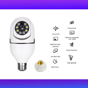 V380 Pro CCTV Camera for house wireless connect phone 360° for home Bulb 1080P WiFi night vision IP security cctv camera