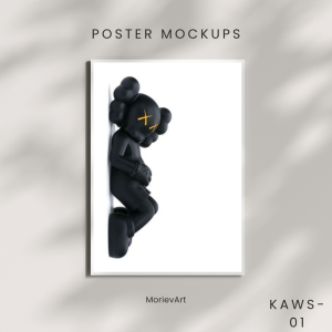 POSTER HIASAN DINDING AESTHETIC PREMIUM KAWS BAHAN ART CARTON COVER PAPAN MDF