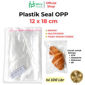 Plastik Seal OPP 12x18 (100 lembar) Kemasan Kue Basah Kering Roti Donat Aksesoris Undangan Handuk 12 x 18