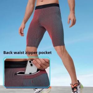 Outdoor Running Marathon Compression Shorts Men Quick Dry Training Fitness Leggings Bodybuilding Tights Sports Gym Pants Male