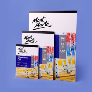 Tập giấy vẽ màu nước Mont Marte A3/A4/A5 180/300GSM giấy vẽ màu nước sổ phác thảo dụng cụ vẽ tranh