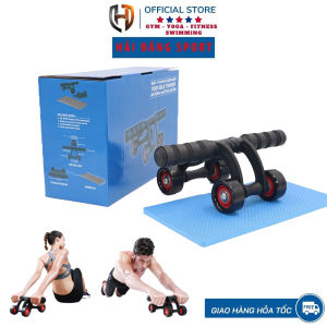 Con Lăn Tập Cơ Bụng 4 Bánh Cao Cấp (Tặng Kèm Thảm Lót)