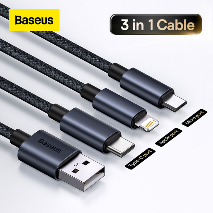 Baseus in USB Cable for iPhone 13 12 Cable For Samsung Xiaomi Mi  Huawei Micro USB Data Cable Lazada PH