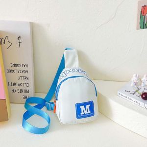 LOVWK Nylon Kids Chest Bag Letter M Korean Style Children Crossbody Bag Adjustable Sports Bag Outdoor Travel Shoulder Bag Boy/Girls