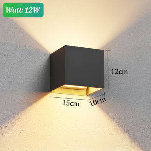 GOGEOUS Lampu Dinding Outdoor Minimalis Modern Hias Tempel Aesthetic 4/6/8/12/18 Watt Teras Taman Ruang tamu Kamar tidur Hitam Waterproof Klasik Indoor Lampu Dinding Outdoor LED