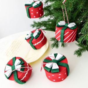YERZ Gift Box Christmas Decoration Mini Small Christmas Tree Decoration Creative Pendant Mini Christmas Gift Pack Christmas