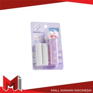 MallMainan-A78 Penghapus Pensil Mekanik Free 2PCS Refill Karakter Kartun 3D Perlengkapan Sekolah