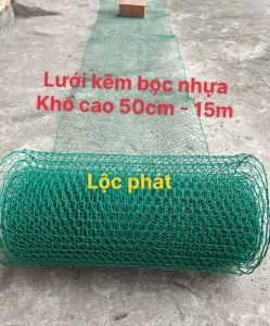 Cuộn dài 15m ( Khổ cao 50 cm ) Lưới kẽm bọc nhựa xanh cao cấp -chuồng gà vịt - hàng rào .