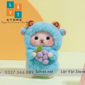 Bộ len chọc Cừu Bé Cưng Đơn Giản Siêu Dễ và Rẻ với LEN XOĂN siêu xịn và đẹp - Needle felting sheep quà tặng ý nghĩa