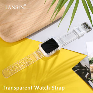 Transparent Rubber Strap Compatible with Apple Watch Band Ultra 2 49mm Strap Silicone Sports Wristbands Bracelet Compatible with iWatch series 9 8 SE 7 6 5 4 3 se2 41mm 45mm 38mm 40mm 42mm 44mm Strap