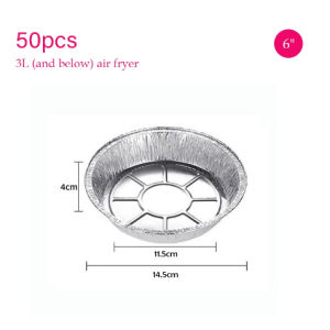 [SG Stock]50Pcs aluminium foil baking tray Air Fryer ATin foil tray Round Tin Foil Pans For Baking Roasting Barbecue