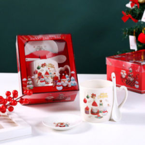 s 330ml Christmas Cof Mug Gift Mugs and Christmas Gift Ceramic Mugs With Spoon