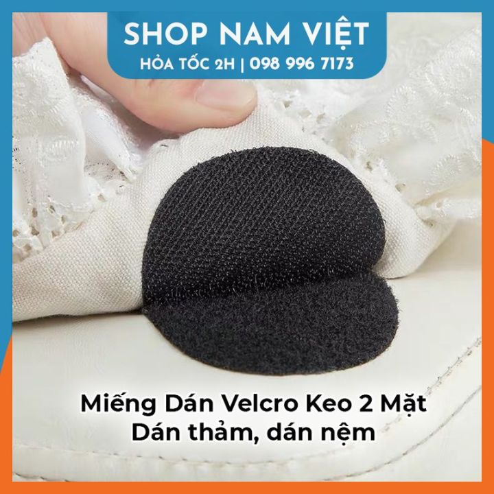 Set 10 Miếng Dán Velcro Tròn Kèm Keo 2 Mặt, Cố Định Thảm, Dán Nệm Sopha ...