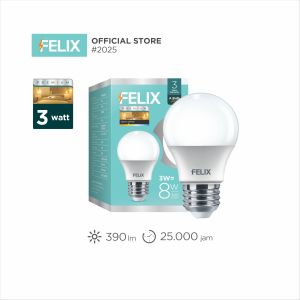 FELIX PREMIUM LED 3W Kuning Super Terang Hemat 90% Bohlam Lampu E27 Setara 40W Garansi 3 Tahun